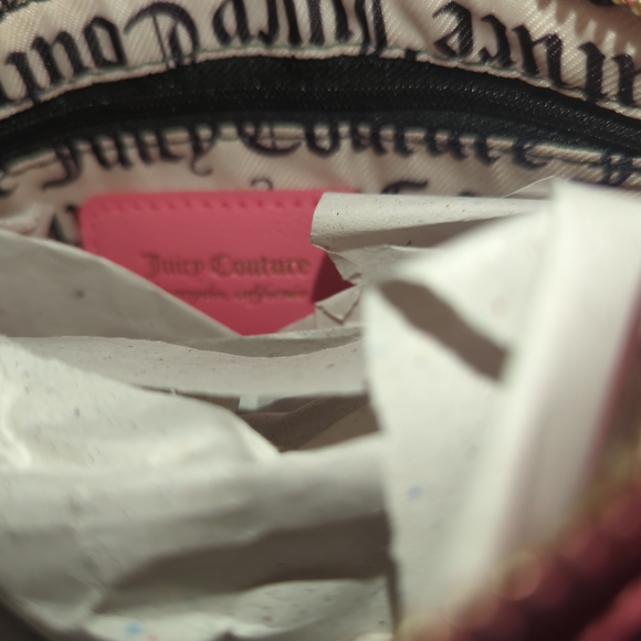 Juicy Couture Pink Crossbody Baguette Bag W/ Wallet Gold Chain Cute Y2K NWT - Picture 6 of 15